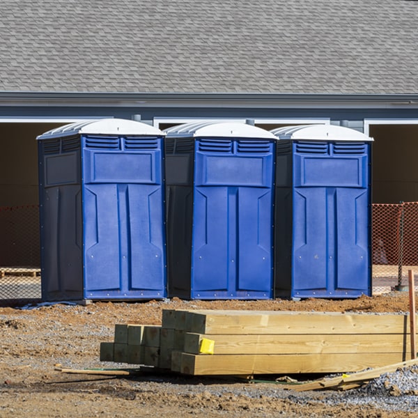 how often are the porta potties cleaned and serviced during a rental period in Boon